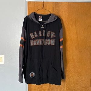 Harley Davidson mens zip up sweatshirt jacket thin